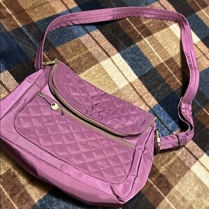 Quilted Pink Shoulder Bag with wallet